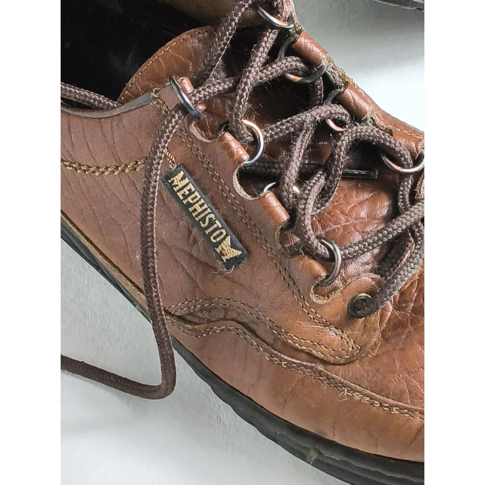 Men's MEPHISTO Match Runoff Air-jet Brown Leather Shoes Sz US 9.5